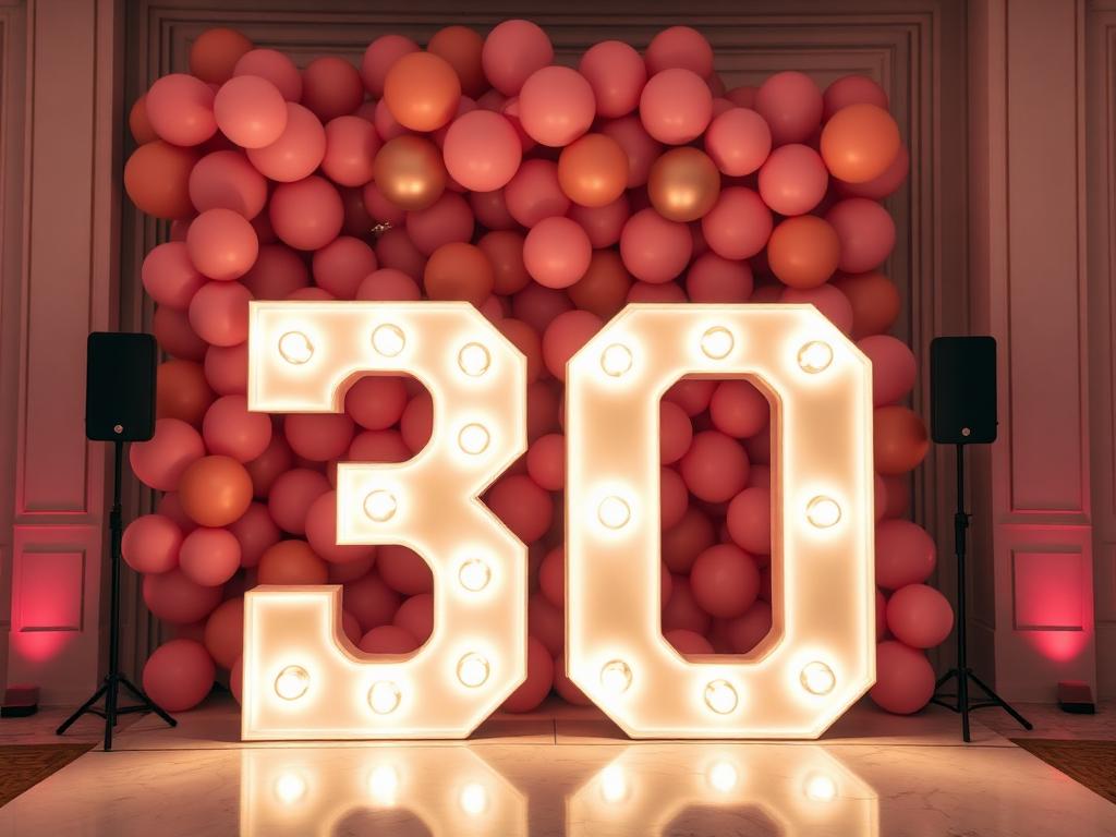 2 Light-Up Numbers + Balloon Arch